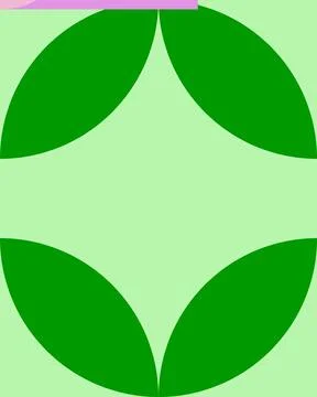 Abstract green geometric leaf pattern illustration, Minimalist organic four l Stock Illustration