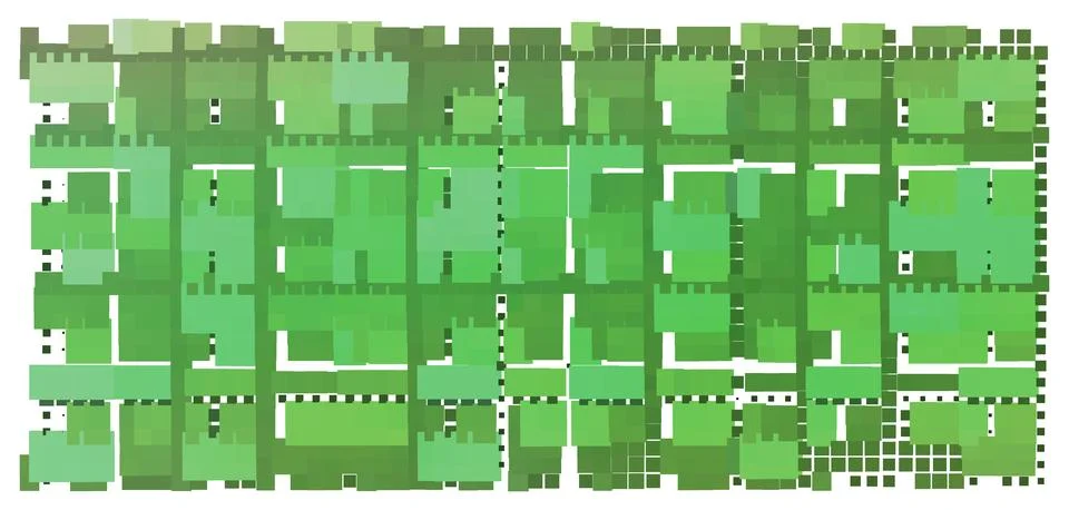 Abstract Green Geometric Mosaic Pattern Pixelated Grid Blocks Shades Texture  Stock Illustration