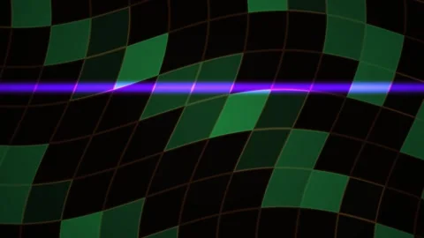 Abstract Green Geometric Motion Background with Digital Glitch Effect. Stock Footage 340517946