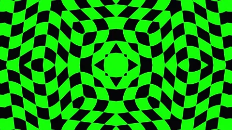 Abstract green geometric pattern with black background moving slowly in cin.. Stock-Footage 341663262