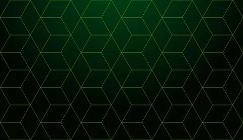 Abstract green geometric pattern with cubes on dark background. Illustrazione stock