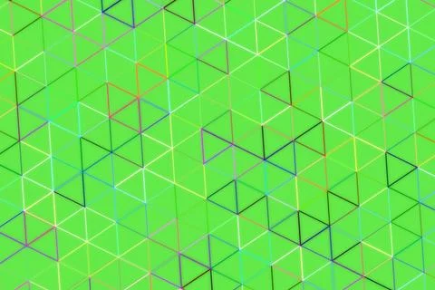 Abstract green geometric pattern with cubes and lines Stock Illustration