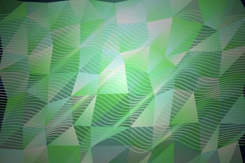 Abstract green geometric pattern with curved lines and shapes Stock Illustration