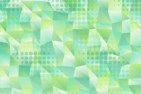 Abstract green geometric pattern with polygons and circles Stock Photos