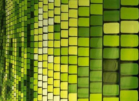 Abstract Green Geometric Pattern With Repeating Square Shapes Stockfoto's