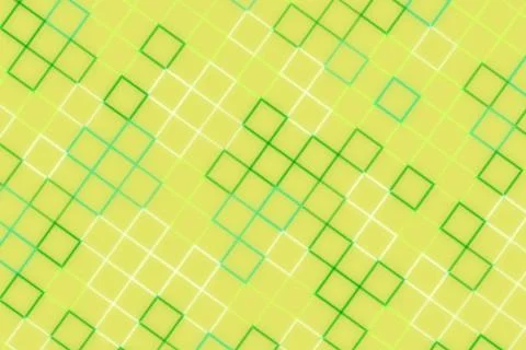 Abstract green geometric pattern on yellow background Stock Illustration