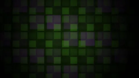 Abstract Green Geometric Pixel Grid Animation with Dynamic Glowing Square B.. Stock Footage 345276942