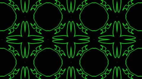 Abstract green geometric seamless pattern background. Psychedelic Colorful Ka Stock Illustration