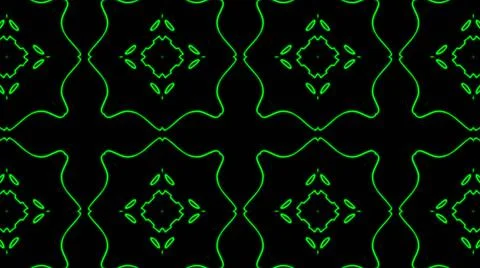 Abstract green geometric seamless pattern background. Psychedelic Colorful Ka Stock Illustration