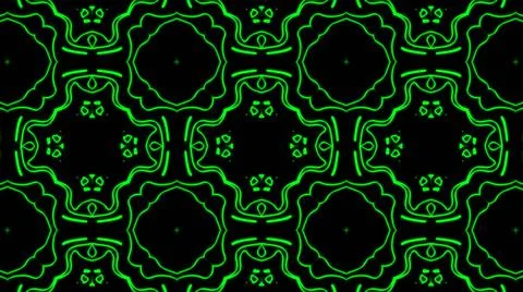 Abstract green geometric seamless pattern background. Psychedelic Colorful Ka Illustrazione stock