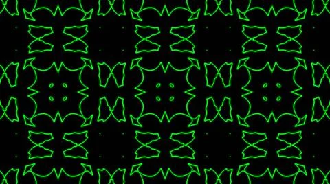 Abstract green geometric seamless pattern background. Psychedelic Colorful Ka Stock Illustration