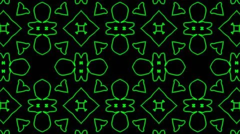 Abstract green geometric seamless pattern background. Psychedelic Colorful Ka Stock Illustration