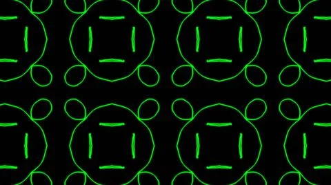 Abstract green geometric seamless pattern background. Psychedelic Colorful Ka Stock Illustration