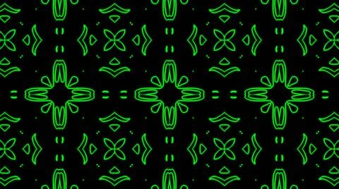 Abstract green geometric seamless pattern background. Psychedelic Colorful Ka 스톡 일러스트