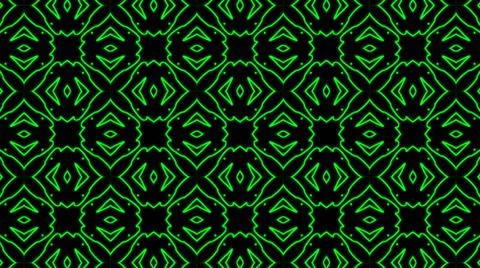 Abstract green geometric seamless pattern background. Psychedelic Colorful Ka 스톡 일러스트