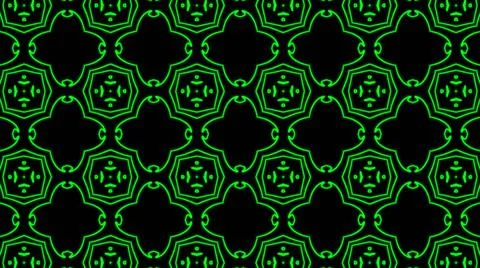 Abstract green geometric seamless pattern background. Psychedelic Colorful Ka Stock Illustration