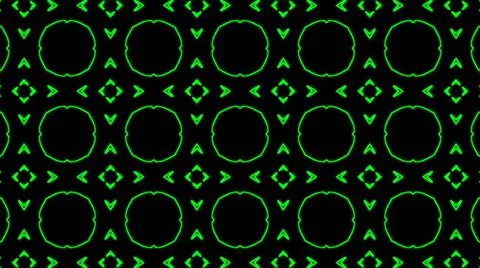 Abstract green geometric seamless pattern background. Psychedelic Colorful Ka Illustrazione stock