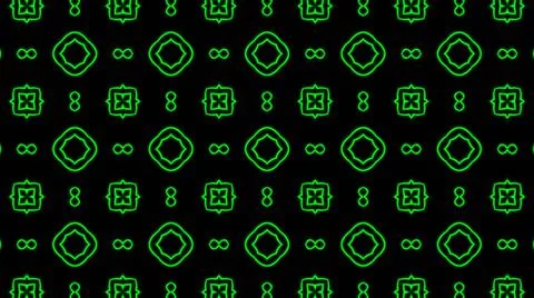 Abstract green geometric seamless pattern background. Psychedelic Colorful Ka Illustrazione stock