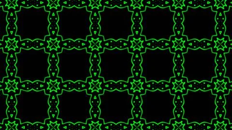 Abstract green geometric seamless pattern background. Psychedelic Colorful Ka Illustrazione stock