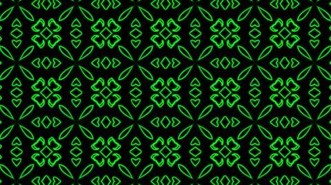 Abstract green geometric seamless pattern background. Psychedelic Colorful Ka Stock Illustration