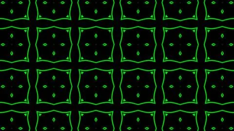 Abstract green geometric seamless pattern background. Psychedelic Colorful Ka Stock Illustration
