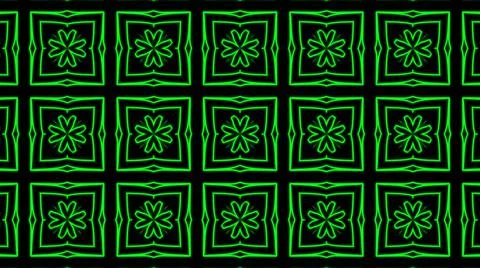 Abstract green geometric seamless pattern background. Psychedelic Colorful Ka 스톡 일러스트