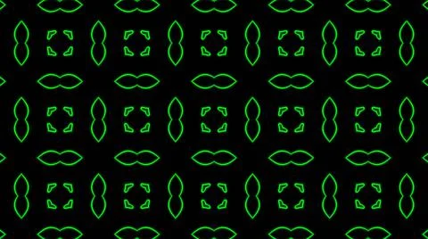 Abstract green geometric seamless pattern background. Psychedelic Colorful Ka Illustrazione stock