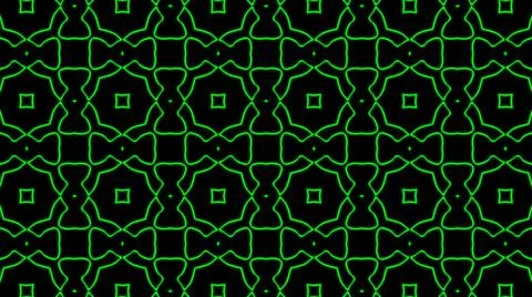 Abstract green geometric seamless pattern background. Psychedelic Colorful Ka Illustrazione stock