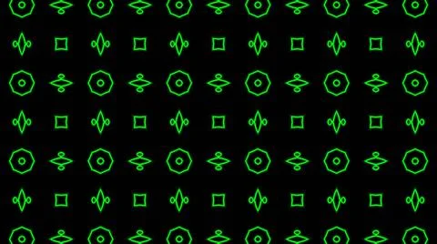 Abstract green geometric seamless pattern background. Psychedelic Colorful Ka Stock Illustration