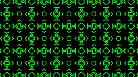 Abstract green geometric seamless pattern background. Psychedelic Colorful Ka Illustrazione stock