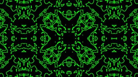 Abstract green geometric seamless pattern background. Psychedelic Colorful Ka Stock Illustration