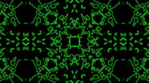 Abstract green geometric seamless pattern background. Psychedelic Colorful Ka Stock Illustration