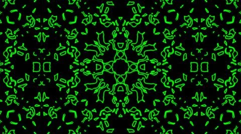 Abstract green geometric seamless pattern background. Psychedelic Colorful Ka Stock Illustration