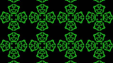 Abstract green geometric seamless pattern background. Psychedelic Colorful Ka Stock Illustration