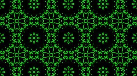 Abstract green geometric seamless pattern background. Psychedelic Colorful Ka Illustrazione stock