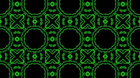 Abstract green geometric seamless pattern background. Psychedelic Colorful Ka Illustrazione stock