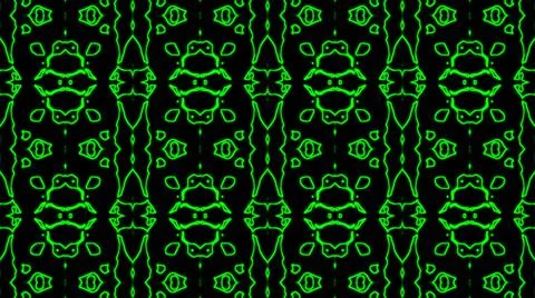 Abstract green geometric seamless pattern background. Psychedelic Colorful Ka Stock Illustration