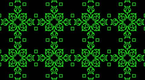 Abstract green geometric seamless pattern background. Psychedelic Colorful Ka Stock Illustration