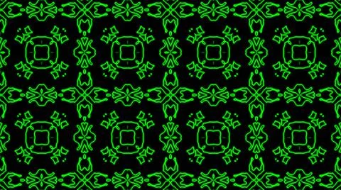 Abstract green geometric seamless pattern background. Psychedelic Colorful Ka Stock Illustration