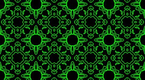 Abstract green geometric seamless pattern background. Psychedelic Colorful Ka Stock Illustration