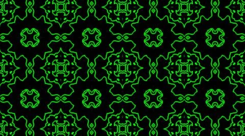 Abstract green geometric seamless pattern background. Psychedelic Colorful Ka Stock Illustration