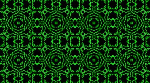 Abstract green geometric seamless pattern background. Psychedelic Colorful Ka Illustrazione stock