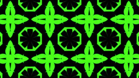 Abstract green geometric seamless pattern background. Psychedelic Colorful Ka Stock Illustration