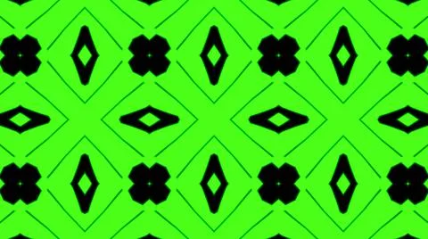 Abstract green geometric seamless pattern background. Psychedelic Colorful Ka Illustrazione stock