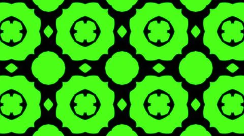 Abstract green geometric seamless pattern background. Psychedelic Colorful Ka Stock Illustration