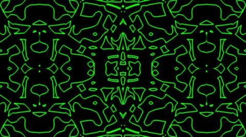Abstract green geometric seamless pattern background. Psychedelic Colorful Ka 스톡 일러스트