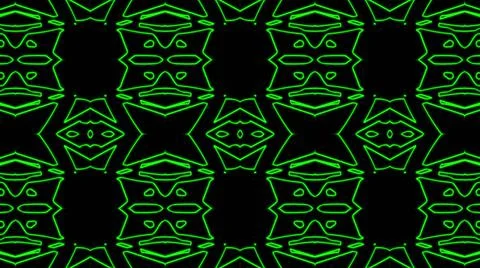 Abstract green geometric seamless pattern background. Psychedelic Colorful Ka Stock Illustration