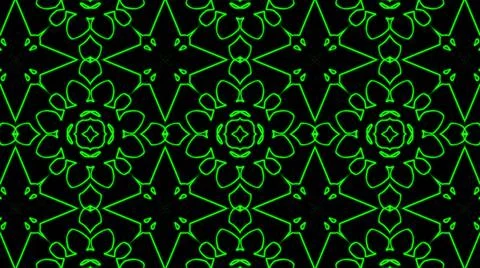 Abstract green geometric seamless pattern background. Psychedelic Colorful Ka イラスト素材