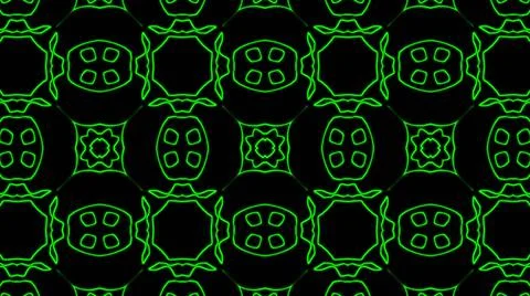 Abstract green geometric seamless pattern background. Psychedelic Colorful Ka Stock Illustration