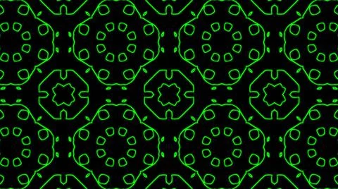 Abstract green geometric seamless pattern background. Psychedelic Colorful Ka Stock Illustration